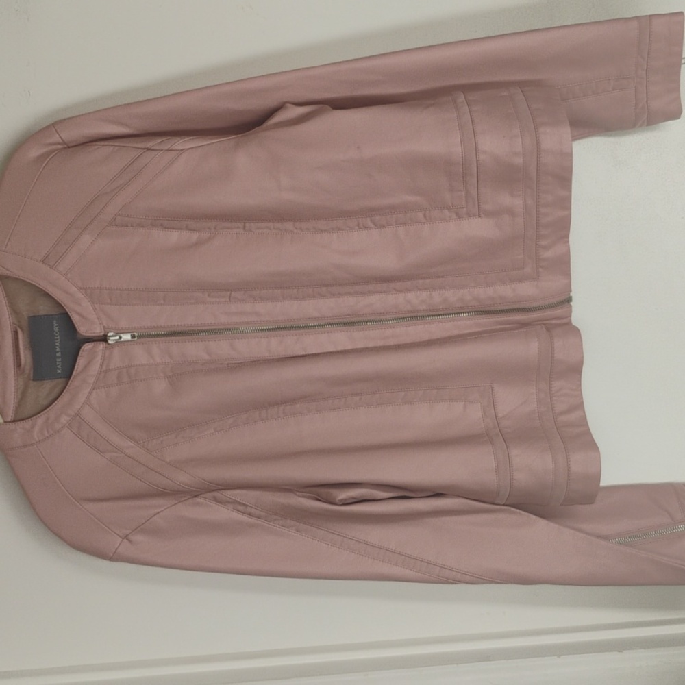 Kate & Mallory Blush Pink Faux Leather Jacket